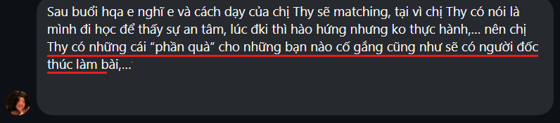 Phản hồi học viên về cách dạy của Thy